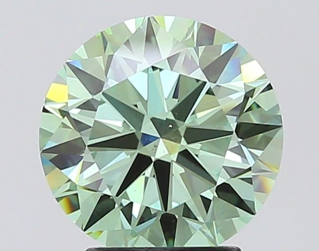 Loose Diamond - ROUND 3.01ct Fancy Vivid Green VS2: Loose Diamond - ROUND 3.01ct Fancy Vivid Green VS2 Source: This is a real non-mined Diamond that has been grown in a lab Shape: ROUND Carats: 3.01 Color: Fancy Vivid Green Certification: IGI Video: