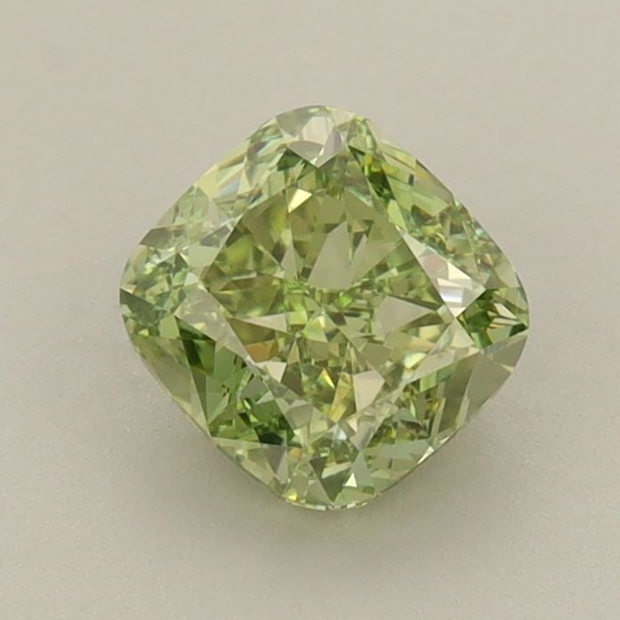 Loose Diamond - CUSHION BRILLIANT 1.02ct Fancy Vivid Green VS1: Loose Diamond - CUSHION BRILLIANT 1.02ct Fancy Vivid Green VS1 Source: This is a real non-mined Diamond that has been grown in a lab Shape: CUSHION BRILLIANT Carats: 1.02 Color: Fancy Vivid Green Cert