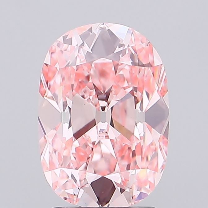 Loose Diamond - CUSHION BRILLIANT 2.54ct Fancy Vivid Pink VS1: Loose Diamond - CUSHION BRILLIANT 2.54ct Fancy Vivid Pink VS1 Source: This is a real non-mined Diamond that has been grown in a lab Shape: CUSHION BRILLIANT Carats: 2.54 Color: Fancy Vivid Pink Certif
