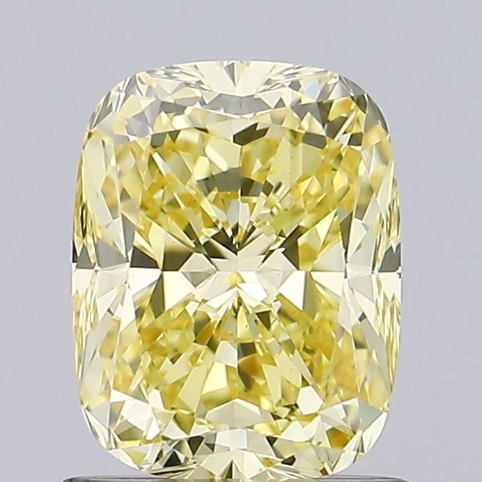 Loose Diamond - CUSHION BRILLIANT 1.11ct Fancy Intense Yellow VS2: Loose Diamond - CUSHION BRILLIANT 1.11ct Fancy Intense Yellow VS2 Source: This is a real non-mined Diamond that has been grown in a lab Shape: CUSHION BRILLIANT Carats: 1.11 Color: Fancy Intense Yello