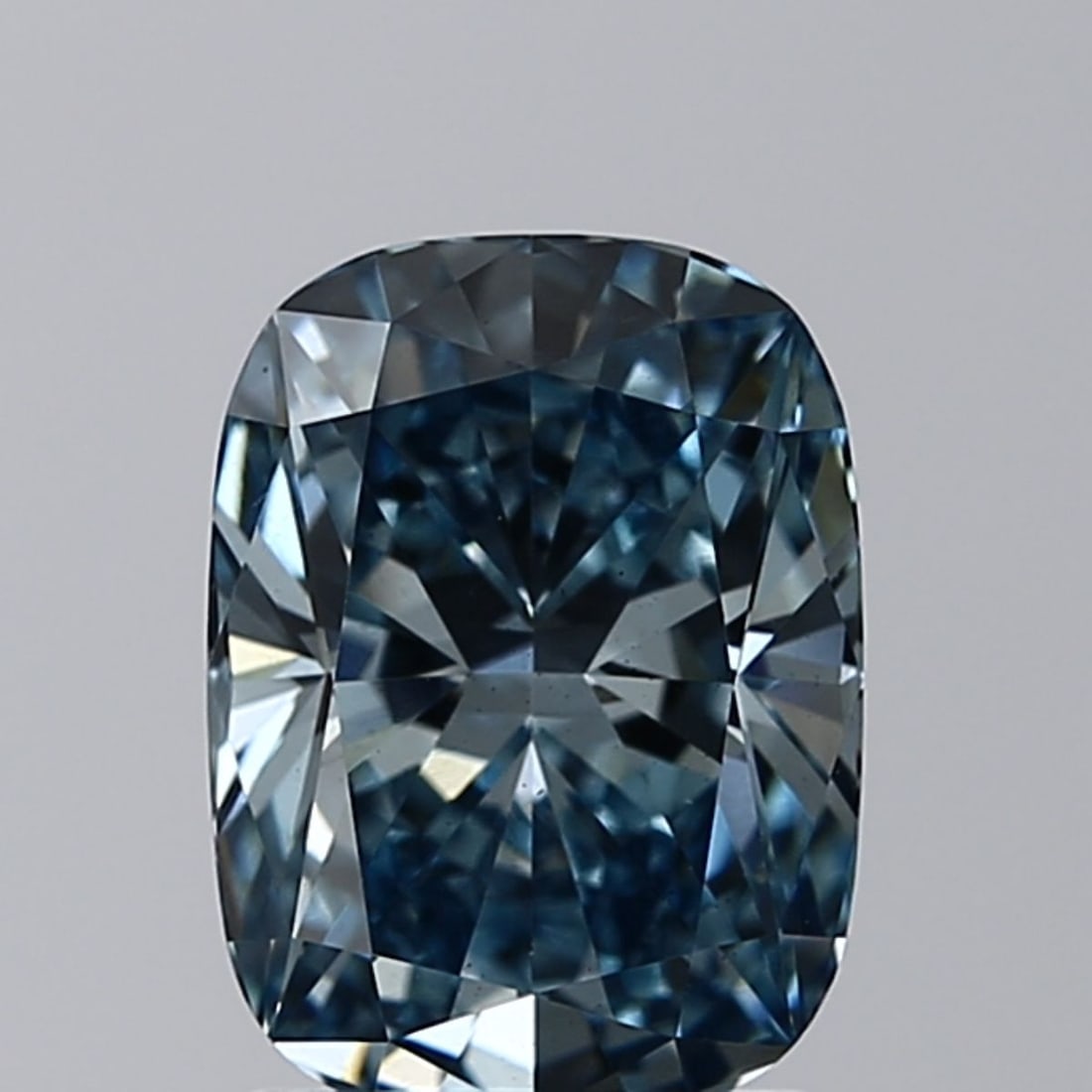 Loose Diamond - CUSHION BRILLIANT 1.7ct Fancy Vivid Blue VS2: Loose Diamond - CUSHION BRILLIANT 1.7ct Fancy Vivid Blue VS2 Source: This is a real non-mined Diamond that has been grown in a lab Shape: CUSHION BRILLIANT Carats: 1.7 Color: Fancy Vivid Blue Certific