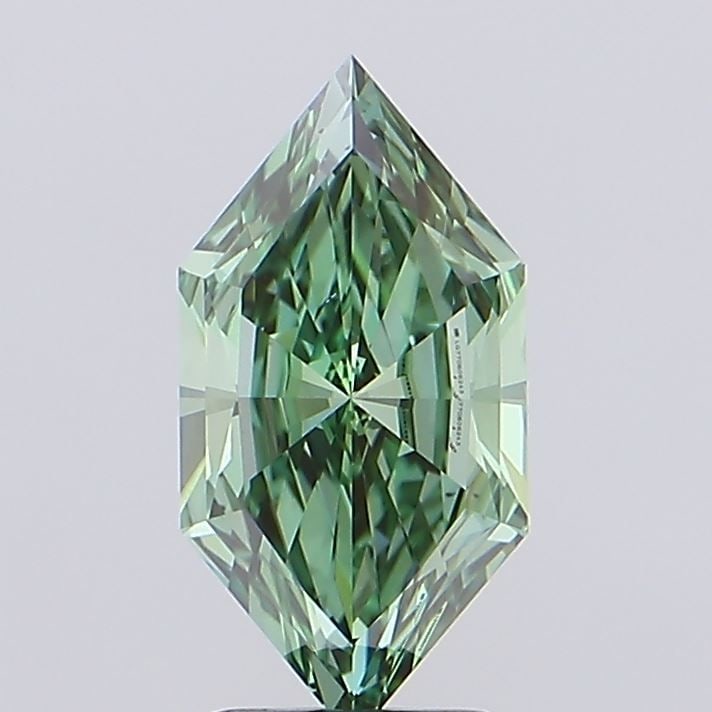 Loose Diamond - HEXAGONAL 2.63ct Fancy Vivid Green VS1: Loose Diamond - HEXAGONAL 2.63ct Fancy Vivid Green VS1 Source: This is a real non-mined Diamond that has been grown in a lab Shape: HEXAGONAL Carats: 2.63 Color: Fancy Vivid Green Certification: IGI V