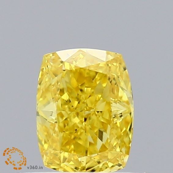 Loose Diamond - CUSHION BRILLIANT 0.36ct Fancy Vivid Yellow VS1: Loose Diamond - CUSHION BRILLIANT 0.36ct Fancy Vivid Yellow VS1 Source: This is a real non-mined Diamond that has been grown in a lab Shape: CUSHION BRILLIANT Carats: 0.36 Color: Fancy Vivid Yellow Ce