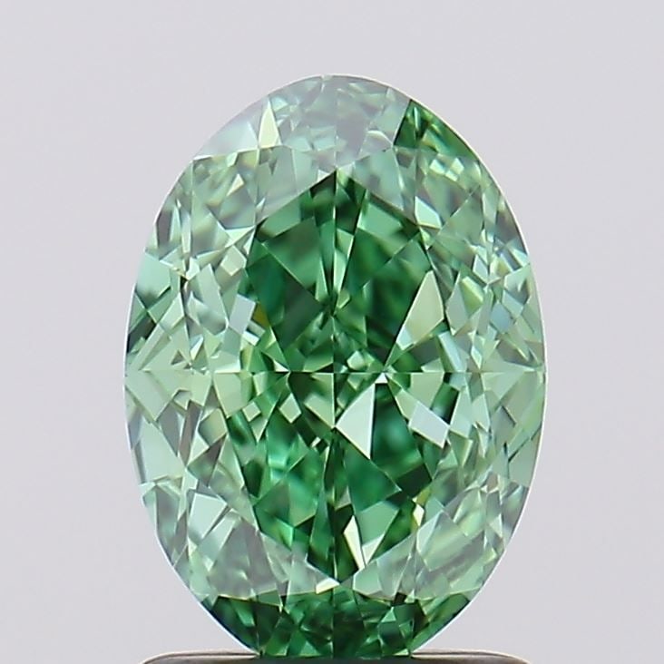 Loose Diamond - OVAL 1.64ct Fancy Vivid Green VVS1: Loose Diamond - OVAL 1.64ct Fancy Vivid Green VVS1 Source: This is a real non-mined Diamond that has been grown in a lab Shape: OVAL Carats: 1.64 Color: Fancy Vivid Green Certification: IGI Video: