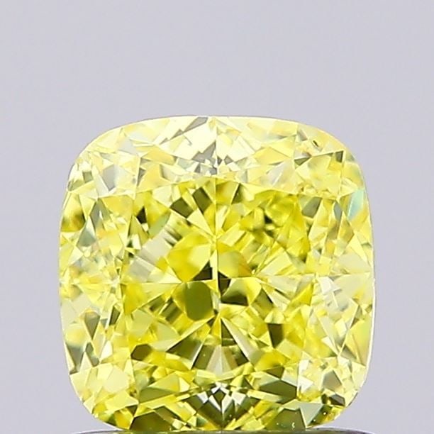 Loose Diamond - CUSHION BRILLIANT 1.03ct Fancy Vivid Yellow VS2: Loose Diamond - CUSHION BRILLIANT 1.03ct Fancy Vivid Yellow VS2 Source: This is a real non-mined Diamond that has been grown in a lab Shape: CUSHION BRILLIANT Carats: 1.03 Color: Fancy Vivid Yellow Ce