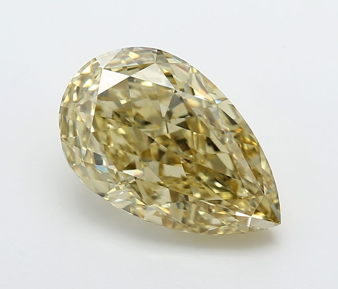 Loose Diamond - PEAR 5.09ct Fancy Intense Yellow VVS2: Loose Diamond - PEAR 5.09ct Fancy Intense Yellow VVS2 Source: This is a real non-mined Diamond that has been grown in a lab Shape: PEAR Carats: 5.09 Color: Fancy Intense Yellow Certification: IGI Vide