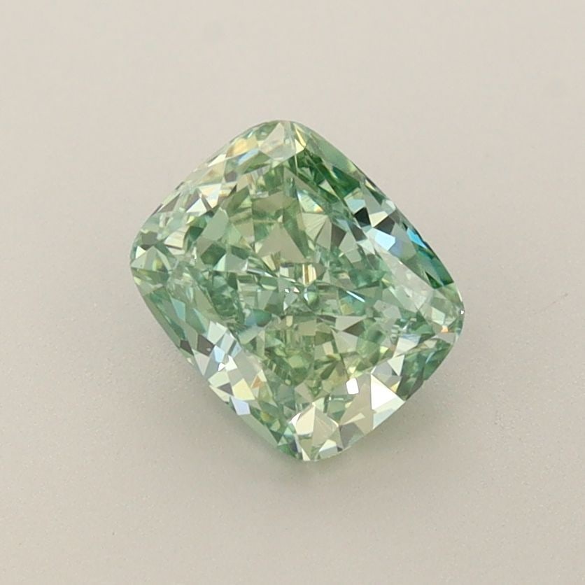 Loose Diamond - CUSHION BRILLIANT 1.02ct Fancy Vivid Yellowish Green VS1: Loose Diamond - CUSHION BRILLIANT 1.02ct Fancy Vivid Yellowish Green VS1 Source: This is a real non-mined Diamond that has been grown in a lab Shape: CUSHION BRILLIANT Carats: 1.02 Color: Fancy Vivid 
