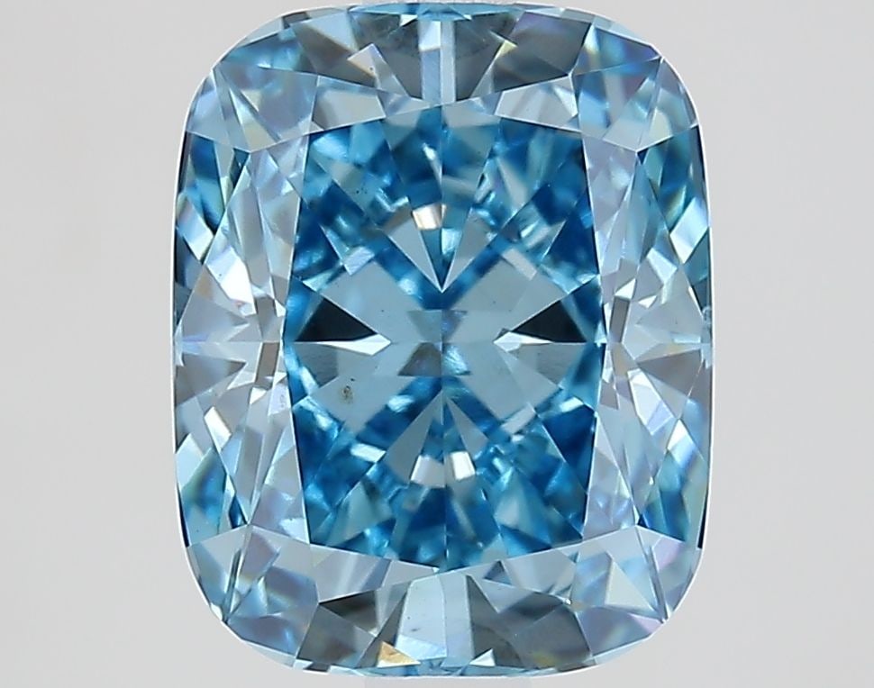 Loose Diamond - CUSHION BRILLIANT 2.56ct Fancy Vivid Blue VS1: Loose Diamond - CUSHION BRILLIANT 2.56ct Fancy Vivid Blue VS1 Source: This is a real non-mined Diamond that has been grown in a lab Shape: CUSHION BRILLIANT Carats: 2.56 Color: Fancy Vivid Blue Certif