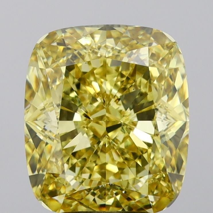 Loose Diamond - CUSHION MODIFIED 4.04ct Fancy Vivid Yellow VS1: Loose Diamond - CUSHION MODIFIED 4.04ct Fancy Vivid Yellow VS1 Source: This is a real non-mined Diamond that has been grown in a lab Shape: CUSHION MODIFIED Carats: 4.04 Color: Fancy Vivid Yellow Cert