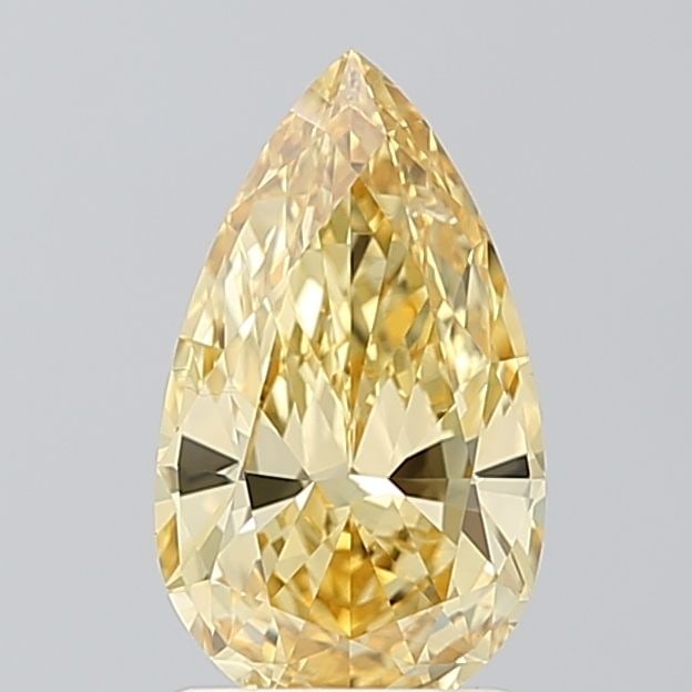 Loose Diamond - PEAR 1.51ct Fancy Vivid Yellow VS1: Loose Diamond - PEAR 1.51ct Fancy Vivid Yellow VS1 Source: This is a real non-mined Diamond that has been grown in a lab Shape: PEAR Carats: 1.51 Color: Fancy Vivid Yellow Certification: IGI Video: