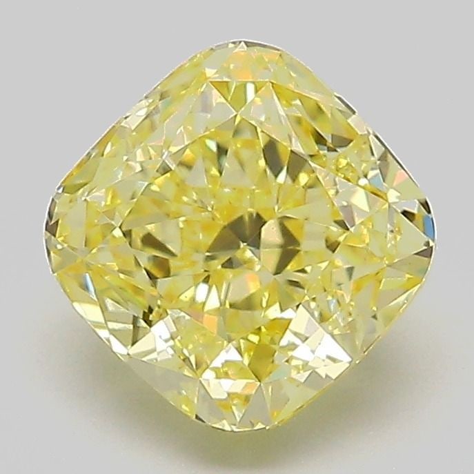 Loose Diamond - CUSHION MODIFIED 2.03ct Fancy Intense Yellow VS1: Loose Diamond - CUSHION MODIFIED 2.03ct Fancy Intense Yellow VS1 Source: This is a real non-mined Diamond that has been grown in a lab Shape: CUSHION MODIFIED Carats: 2.03 Color: Fancy Intense Yellow 