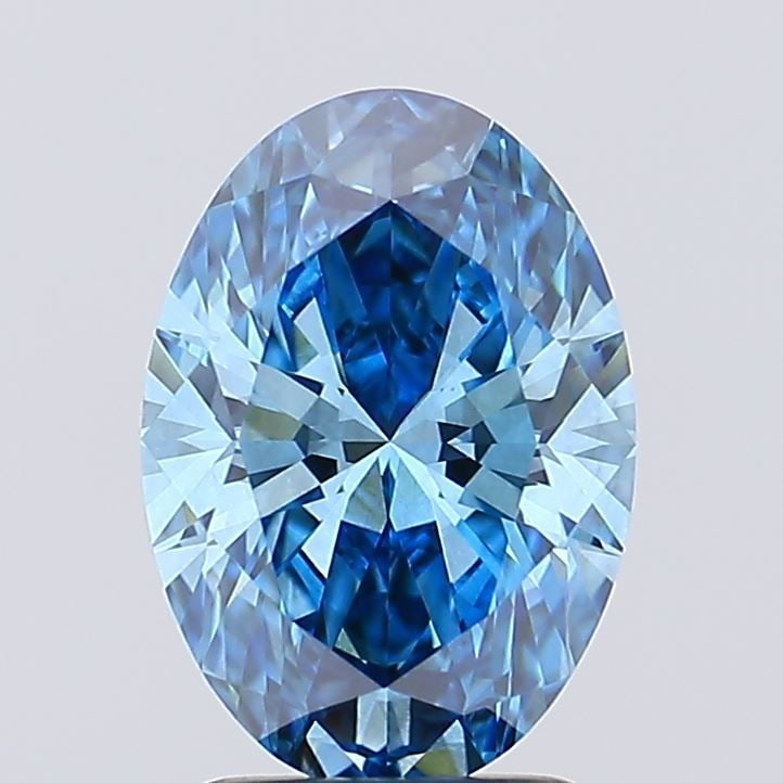 Loose Diamond - OVAL 1.54ct Fancy Vivid Blue VS2: Loose Diamond - OVAL 1.54ct Fancy Vivid Blue VS2 Source: This is a real non-mined Diamond that has been grown in a lab Shape: OVAL Carats: 1.54 Color: Fancy Vivid Blue Certification: IGI Video: