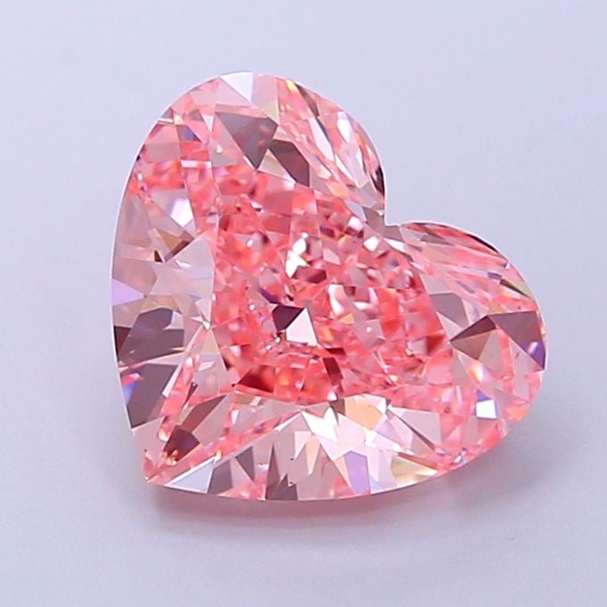 Loose Diamond - HEART 3.09ct Fancy Vivid Pink VS1: Loose Diamond - HEART 3.09ct Fancy Vivid Pink VS1 Source: This is a real non-mined Diamond that has been grown in a lab Shape: HEART Carats: 3.09 Color: Fancy Vivid Pink Certification: IGI Video: