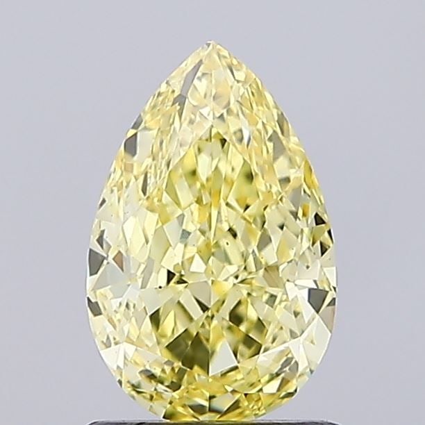 Loose Diamond - PEAR 1.31ct Fancy Intense Yellow VS2: Loose Diamond - PEAR 1.31ct Fancy Intense Yellow VS2 Source: This is a real non-mined Diamond that has been grown in a lab Shape: PEAR Carats: 1.31 Color: Fancy Intense Yellow Certification: IGI Video