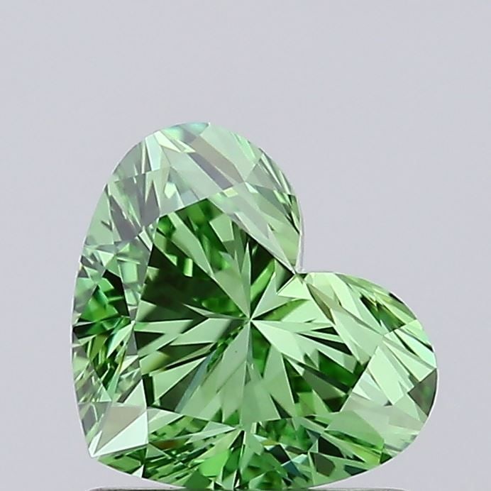Loose Diamond - HEART 1.0ct Fancy Vivid Green VS1: Loose Diamond - HEART 1.0ct Fancy Vivid Green VS1 Source: This is a real non-mined Diamond that has been grown in a lab Shape: HEART Carats: 1.0 Color: Fancy Vivid Green Certification: IGI Video: