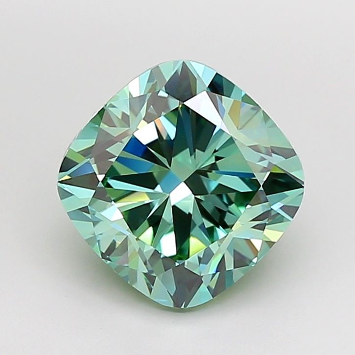 Loose Diamond - CUSHION MODIFIED 4.56ct Fancy Vivid Green VVS1: Loose Diamond - CUSHION MODIFIED 4.56ct Fancy Vivid Green VVS1 Source: This is a real non-mined Diamond that has been grown in a lab Shape: CUSHION MODIFIED Carats: 4.56 Color: Fancy Vivid Green Certi