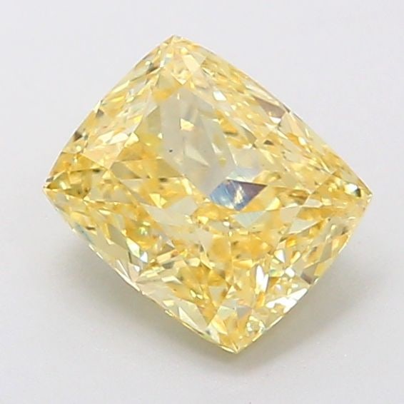 Loose Diamond - CUSHION MODIFIED 1.47ct Fancy Intense Yellow SI1: Loose Diamond - CUSHION MODIFIED 1.47ct Fancy Intense Yellow SI1 Source: This is a real non-mined Diamond that has been grown in a lab Shape: CUSHION MODIFIED Carats: 1.47 Color: Fancy Intense Yellow 