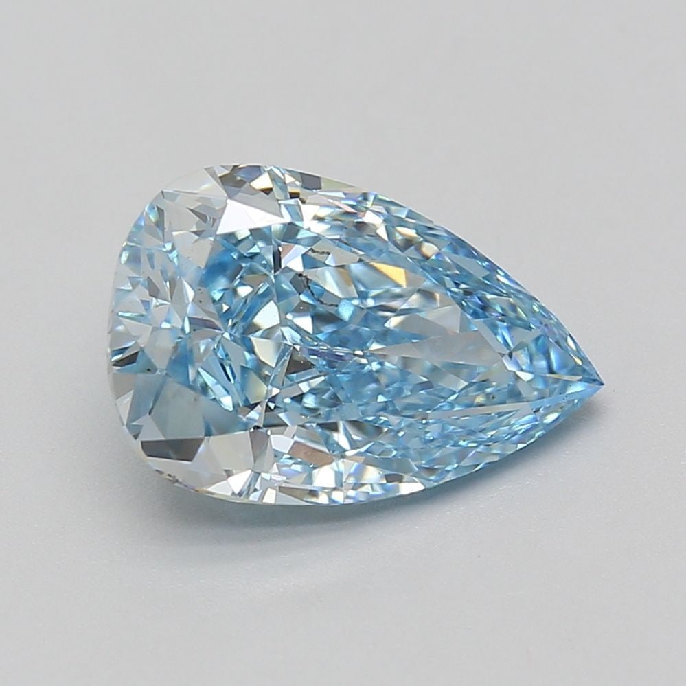 Loose Diamond - PEAR 4.09ct Fancy Vivid Blue VVS2: Loose Diamond - PEAR 4.09ct Fancy Vivid Blue VVS2 Source: This is a real non-mined Diamond that has been grown in a lab Shape: PEAR Carats: 4.09 Color: Fancy Vivid Blue Certification: IGI Video: