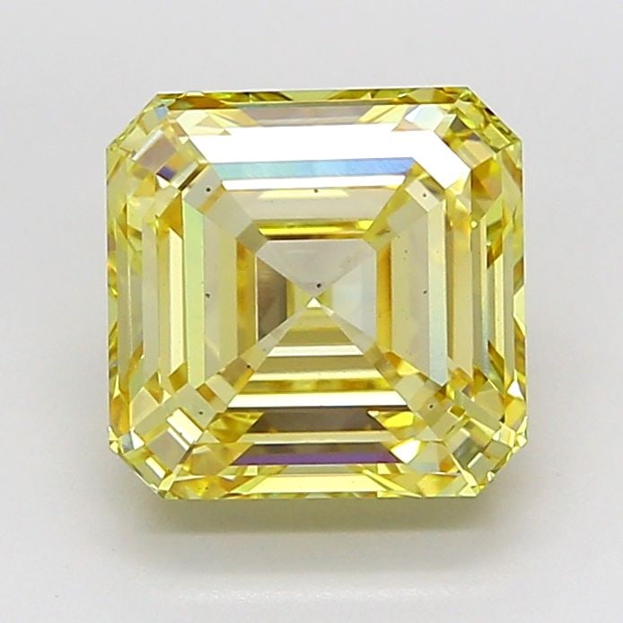 Loose Diamond - ASSCHER 4.59ct Fancy Yellow VS2: Loose Diamond - ASSCHER 4.59ct Fancy Yellow VS2 Source: This is a real non-mined Diamond that has been grown in a lab Shape: ASSCHER Carats: 4.59 Color: Fancy Yellow Certification: IGI Video: