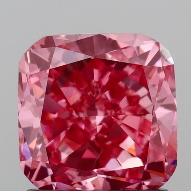 Loose Diamond - CUSHION BRILLIANT 1.41ct Fancy Intense Pink VS2: Loose Diamond - CUSHION BRILLIANT 1.41ct Fancy Intense Pink VS2 Source: This is a real non-mined Diamond that has been grown in a lab Shape: CUSHION BRILLIANT Carats: 1.41 Color: Fancy Intense Pink Ce