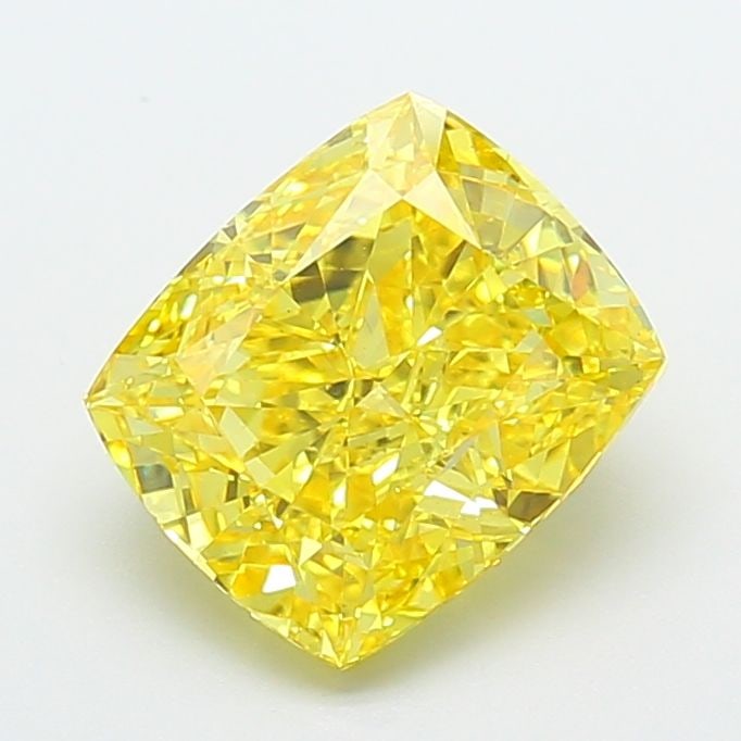 Loose Diamond - CUSHION MODIFIED 4.24ct Fancy Vivid Yellow VVS2: Loose Diamond - CUSHION MODIFIED 4.24ct Fancy Vivid Yellow VVS2 Source: This is a real non-mined Diamond that has been grown in a lab Shape: CUSHION MODIFIED Carats: 4.24 Color: Fancy Vivid Yellow Cer
