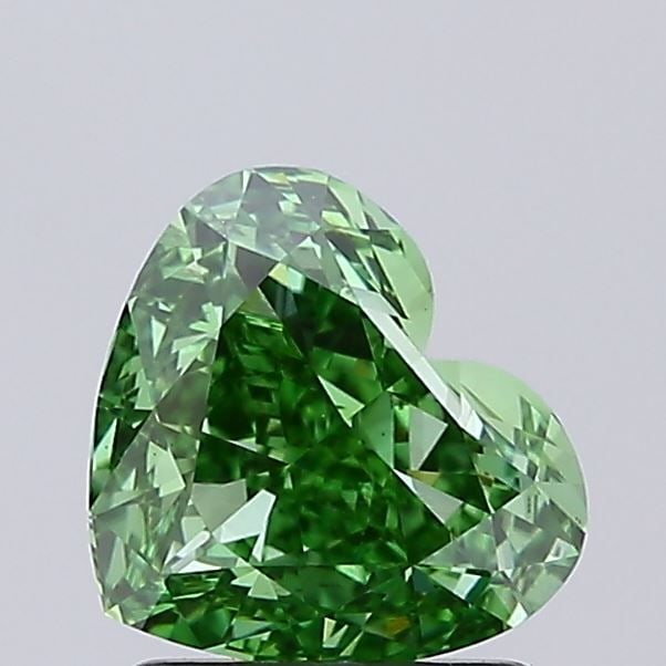 Loose Diamond - HEART 1.54ct Fancy Vivid Green VS1: Loose Diamond - HEART 1.54ct Fancy Vivid Green VS1 Source: This is a real non-mined Diamond that has been grown in a lab Shape: HEART Carats: 1.54 Color: Fancy Vivid Green Certification: IGI Video: