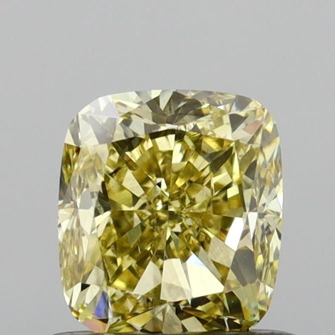 Loose Diamond - CUSHION BRILLIANT 0.84ct Fancy Intense Yellow VS2: Loose Diamond - CUSHION BRILLIANT 0.84ct Fancy Intense Yellow VS2 Source: This is a real non-mined Diamond that has been grown in a lab Shape: CUSHION BRILLIANT Carats: 0.84 Color: Fancy Intense Yello