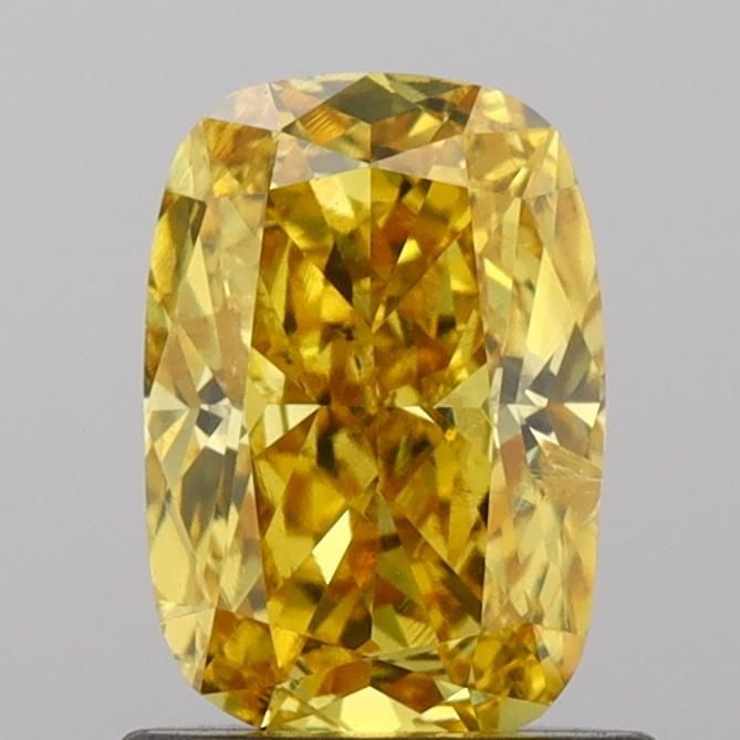 Loose Diamond - CUSHION BRILLIANT 0.8ct Fancy Vivid Yellow SI2: Loose Diamond - CUSHION BRILLIANT 0.8ct Fancy Vivid Yellow SI2 Source: This is a real non-mined Diamond that has been grown in a lab Shape: CUSHION BRILLIANT Carats: 0.8 Color: Fancy Vivid Yellow Cert