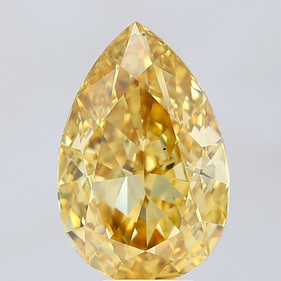Loose Diamond - PEAR 6.57ct Fancy Vivid Yellow VS2: Loose Diamond - PEAR 6.57ct Fancy Vivid Yellow VS2 Source: This is a real non-mined Diamond that has been grown in a lab Shape: PEAR Carats: 6.57 Color: Fancy Vivid Yellow Certification: IGI Video: