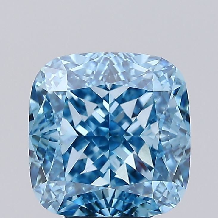 Loose Diamond - CUSHION MODIFIED 5.02ct Fancy Vivid Blue VS1: Loose Diamond - CUSHION MODIFIED 5.02ct Fancy Vivid Blue VS1 Source: This is a real non-mined Diamond that has been grown in a lab Shape: CUSHION MODIFIED Carats: 5.02 Color: Fancy Vivid Blue Certific