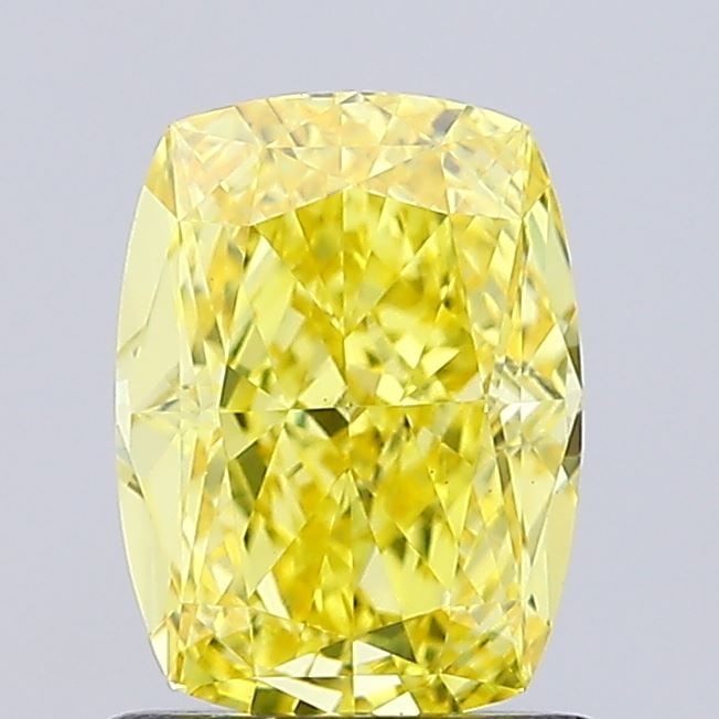 Loose Diamond - CUSHION MODIFIED 1.18ct Fancy Vivid Yellow VVS2: Loose Diamond - CUSHION MODIFIED 1.18ct Fancy Vivid Yellow VVS2 Source: This is a real non-mined Diamond that has been grown in a lab Shape: CUSHION MODIFIED Carats: 1.18 Color: Fancy Vivid Yellow Cer