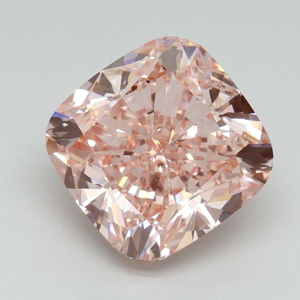 Loose Diamond - CUSHION BRILLIANT 4.51ct Fancy Vivid Pink VS1: Loose Diamond - CUSHION BRILLIANT 4.51ct Fancy Vivid Pink VS1 Source: This is a real non-mined Diamond that has been grown in a lab Shape: CUSHION BRILLIANT Carats: 4.51 Color: Fancy Vivid Pink Certif