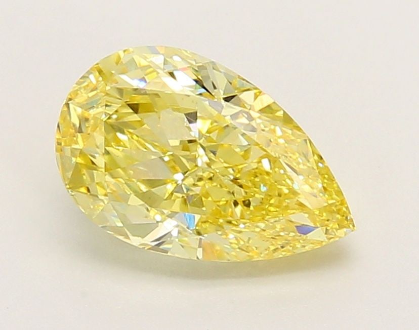 Loose Diamond - PEAR 1.88ct Fancy Vivid Yellow VS1: Loose Diamond - PEAR 1.88ct Fancy Vivid Yellow VS1 Source: This is a real non-mined Diamond that has been grown in a lab Shape: PEAR Carats: 1.88 Color: Fancy Vivid Yellow Certification: IGI Video:
