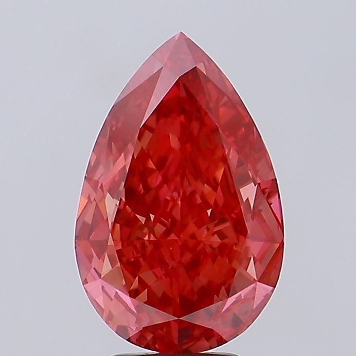 Loose Diamond - PEAR 6.05ct Fancy Vivid Red VS1: Loose Diamond - PEAR 6.05ct Fancy Vivid Red VS1 Source: This is a real non-mined Diamond that has been grown in a lab Shape: PEAR Carats: 6.05 Color: Fancy Vivid Red Certification: NONE Video: