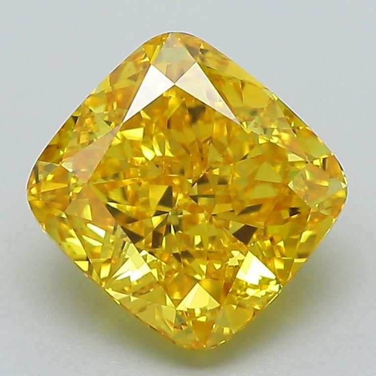 Loose Diamond - CUSHION BRILLIANT 2.63ct Fancy Vivid Yellow VS1: Loose Diamond - CUSHION BRILLIANT 2.63ct Fancy Vivid Yellow VS1 Source: This is a real non-mined Diamond that has been grown in a lab Shape: CUSHION BRILLIANT Carats: 2.63 Color: Fancy Vivid Yellow Ce