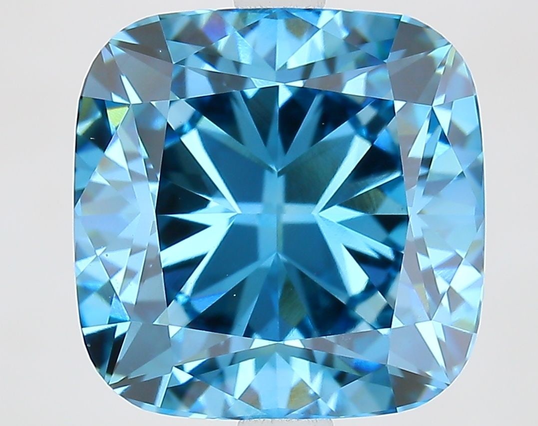 Loose Diamond - CUSHION MODIFIED 4.62ct Fancy Vivid Blue VS1: Loose Diamond - CUSHION MODIFIED 4.62ct Fancy Vivid Blue VS1 Source: This is a real non-mined Diamond that has been grown in a lab Shape: CUSHION MODIFIED Carats: 4.62 Color: Fancy Vivid Blue Certific