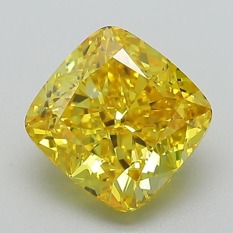 Loose Diamond - CUSHION MODIFIED 2.66ct Fancy Vivid Yellow VVS2: Loose Diamond - CUSHION MODIFIED 2.66ct Fancy Vivid Yellow VVS2 Source: This is a real non-mined Diamond that has been grown in a lab Shape: CUSHION MODIFIED Carats: 2.66 Color: Fancy Vivid Yellow Cer
