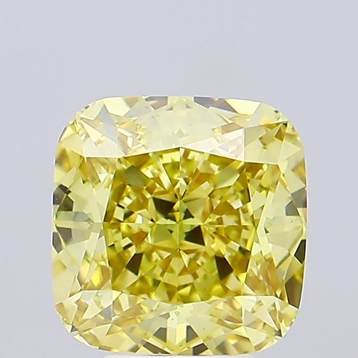 Loose Diamond - CUSHION BRILLIANT 5.02ct Fancy Vivid Yellow VS1: Loose Diamond - CUSHION BRILLIANT 5.02ct Fancy Vivid Yellow VS1 Source: This is a real non-mined Diamond that has been grown in a lab Shape: CUSHION BRILLIANT Carats: 5.02 Color: Fancy Vivid Yellow Ce