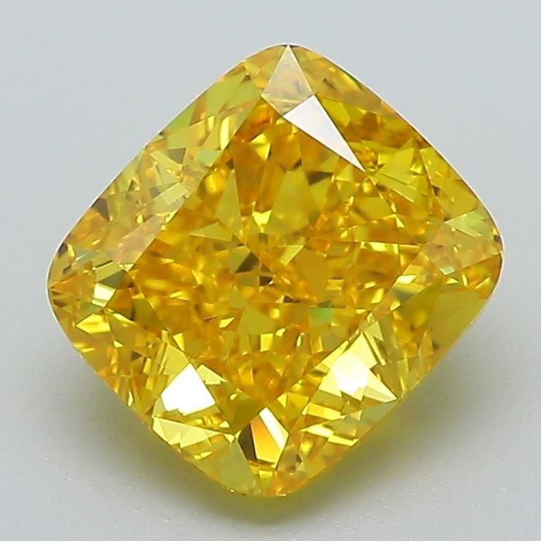 Loose Diamond - CUSHION BRILLIANT 2.6ct Fancy Vivid Yellow VVS2: Loose Diamond - CUSHION BRILLIANT 2.6ct Fancy Vivid Yellow VVS2 Source: This is a real non-mined Diamond that has been grown in a lab Shape: CUSHION BRILLIANT Carats: 2.6 Color: Fancy Vivid Yellow Cer