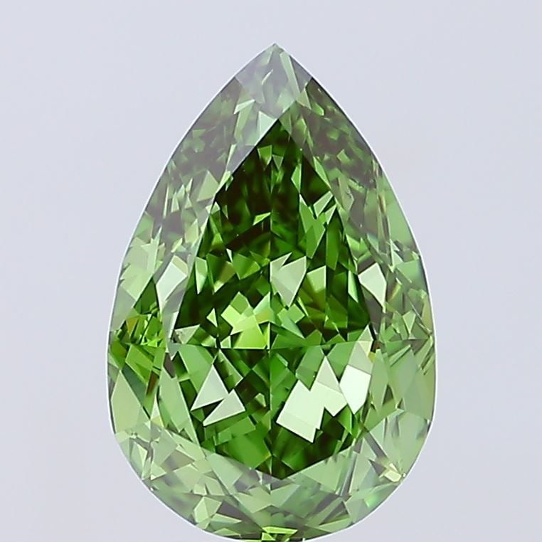 Loose Diamond - PEAR 5.22ct Fancy Vivid Green VS1: Loose Diamond - PEAR 5.22ct Fancy Vivid Green VS1 Source: This is a real non-mined Diamond that has been grown in a lab Shape: PEAR Carats: 5.22 Color: Fancy Vivid Green Certification: IGI Video: