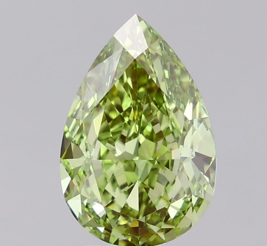 Loose Diamond - PEAR 5.04ct Fancy Vivid Green VVS2: Loose Diamond - PEAR 5.04ct Fancy Vivid Green VVS2 Source: This is a real non-mined Diamond that has been grown in a lab Shape: PEAR Carats: 5.04 Color: Fancy Vivid Green Certification: IGI Video: