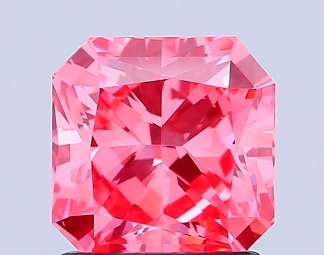 Loose Diamond - SQUARE RADIANT 1.53ct Fancy Vivid Pink VS1: Loose Diamond - SQUARE RADIANT 1.53ct Fancy Vivid Pink VS1 Source: This is a real non-mined Diamond that has been grown in a lab Shape: SQUARE RADIANT Carats: 1.53 Color: Fancy Vivid Pink Certificatio
