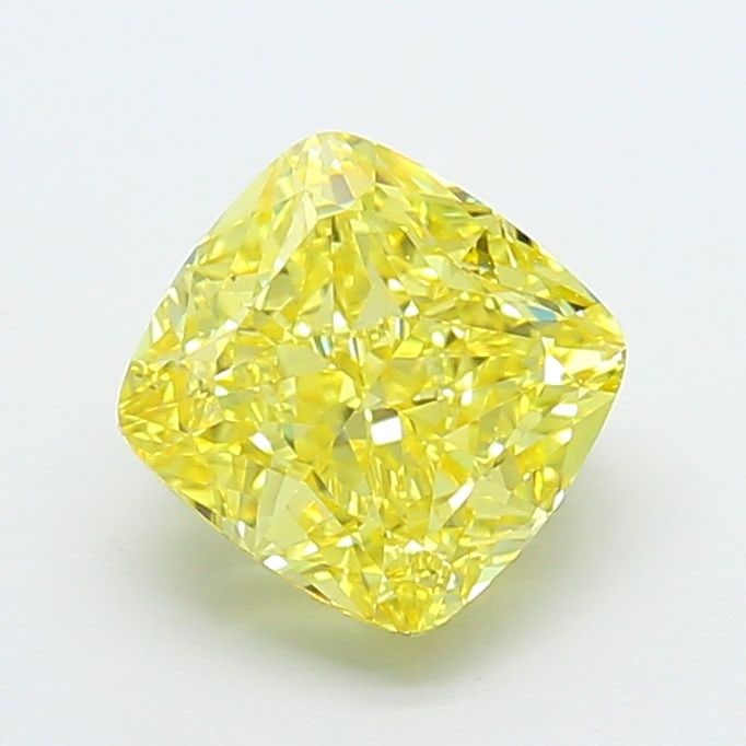 Loose Diamond - CUSHION MODIFIED 2.52ct Fancy Intense Yellow VVS2: Loose Diamond - CUSHION MODIFIED 2.52ct Fancy Intense Yellow VVS2 Source: This is a real non-mined Diamond that has been grown in a lab Shape: CUSHION MODIFIED Carats: 2.52 Color: Fancy Intense Yellow