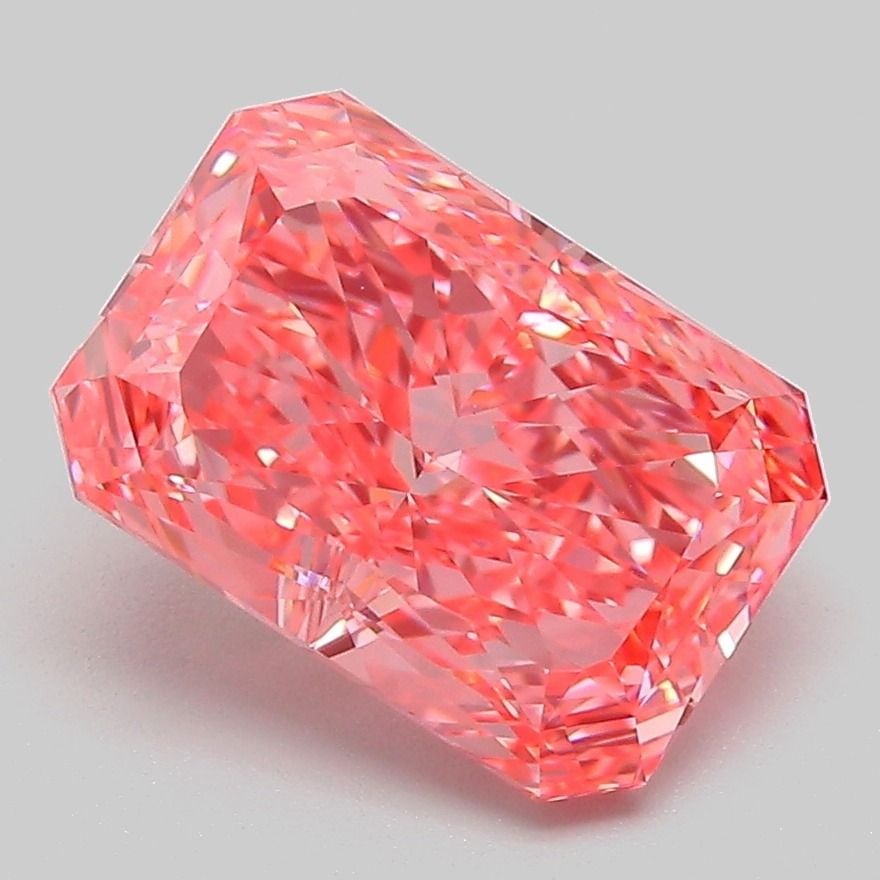 Loose Diamond - RADIANT 3.06ct Fancy Vivid Pink VS1: Loose Diamond - RADIANT 3.06ct Fancy Vivid Pink VS1 Source: This is a real non-mined Diamond that has been grown in a lab Shape: RADIANT Carats: 3.06 Color: Fancy Vivid Pink Certification: IGI Video: