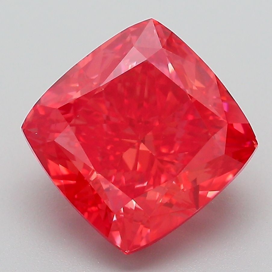 Loose Diamond - CUSHION MODIFIED 4.58ct Fancy Vivid Red VS1: Loose Diamond - CUSHION MODIFIED 4.58ct Fancy Vivid Red VS1 Source: This is a real non-mined Diamond that has been grown in a lab Shape: CUSHION MODIFIED Carats: 4.58 Color: Fancy Vivid Red Certificat