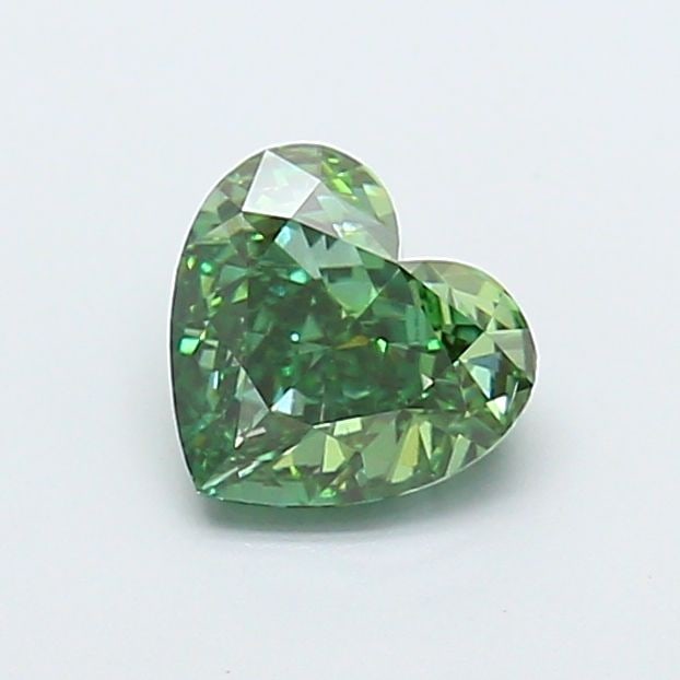 Loose Diamond - HEART 1.09ct Fancy Vivid Green VS1: Loose Diamond - HEART 1.09ct Fancy Vivid Green VS1 Source: This is a real non-mined Diamond that has been grown in a lab Shape: HEART Carats: 1.09 Color: Fancy Vivid Green Certification: IGI Video: