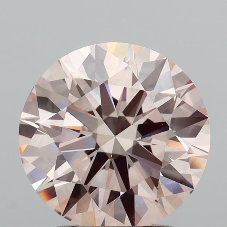 Ideal Loose Diamond - ROUND 2.14ct Fancy Light Brownish Pink VS1: Ideal Loose Diamond - ROUND 2.14ct Fancy Light Brownish Pink VS1 Source: This is a real non-mined Diamond that has been grown in a lab Shape: ROUND Carats: 2.14 Color: Fancy Light Brownish Pink Certif