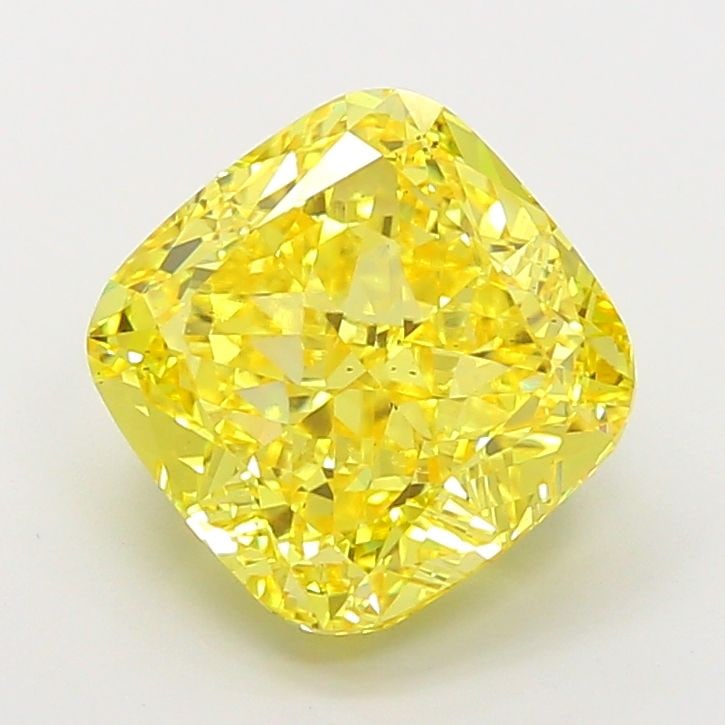 Loose Diamond - CUSHION MODIFIED 5.03ct Fancy Vivid Yellow VS2: Loose Diamond - CUSHION MODIFIED 5.03ct Fancy Vivid Yellow VS2 Source: This is a real non-mined Diamond that has been grown in a lab Shape: CUSHION MODIFIED Carats: 5.03 Color: Fancy Vivid Yellow Cert