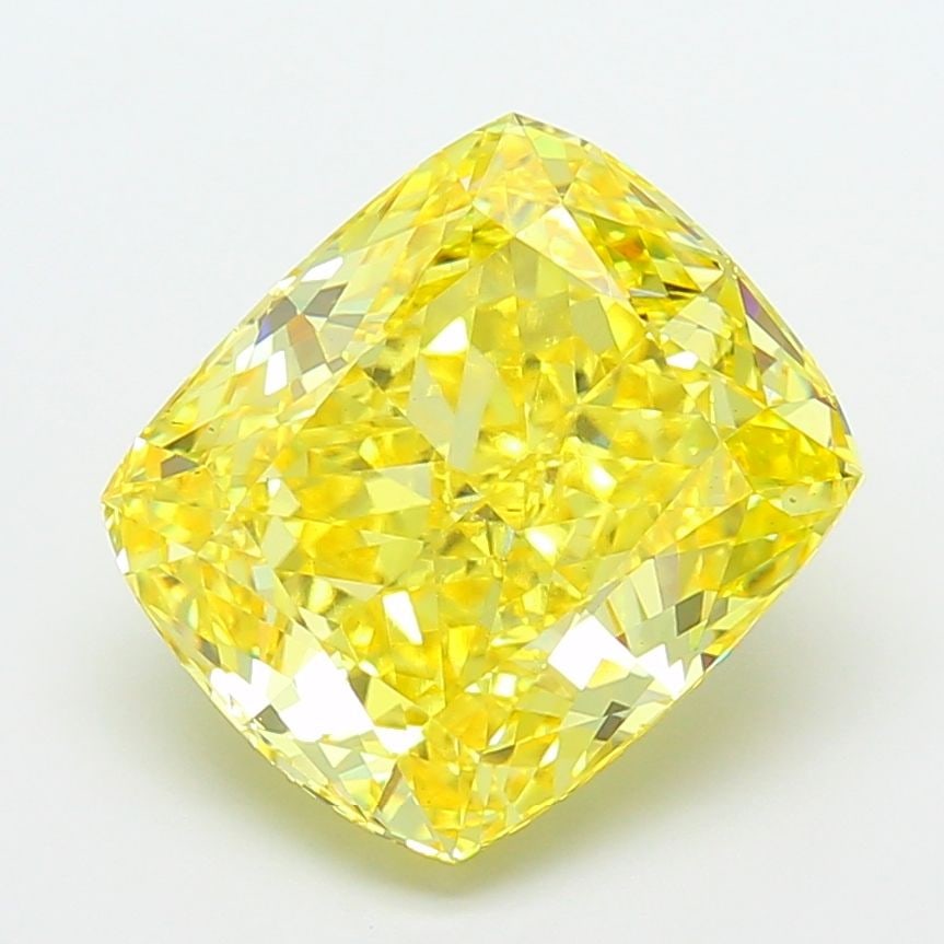 Loose Diamond - CUSHION MODIFIED 8.21ct Fancy Vivid Yellow VS1: Loose Diamond - CUSHION MODIFIED 8.21ct Fancy Vivid Yellow VS1 Source: This is a real non-mined Diamond that has been grown in a lab Shape: CUSHION MODIFIED Carats: 8.21 Color: Fancy Vivid Yellow Cert