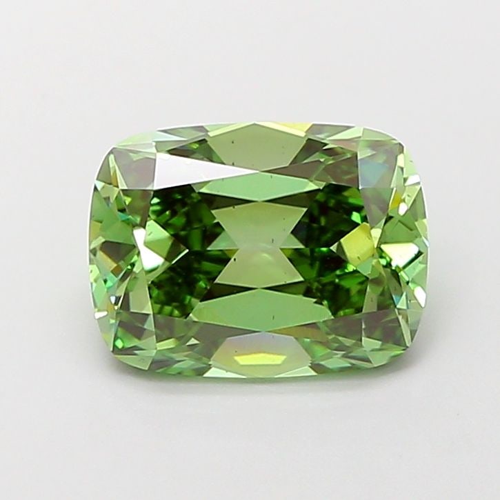 Loose Diamond - CUSHION BRILLIANT 2.75ct Fancy Vivid Green VS2: Loose Diamond - CUSHION BRILLIANT 2.75ct Fancy Vivid Green VS2 Source: This is a real non-mined Diamond that has been grown in a lab Shape: CUSHION BRILLIANT Carats: 2.75 Color: Fancy Vivid Green Cert